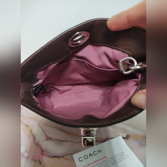 Coach F42831 Legacy Leather Turnlock Wristlet Mini Handbag Mahogany Brown - Picture 10 of 12